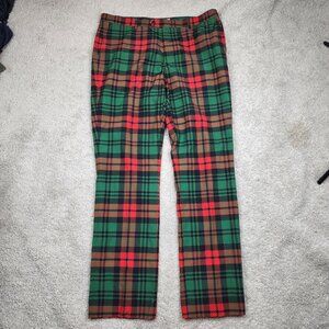 Shinesty Christmas Tree PLaid Checkered Green Red Suit Pants Size  38x35 USA